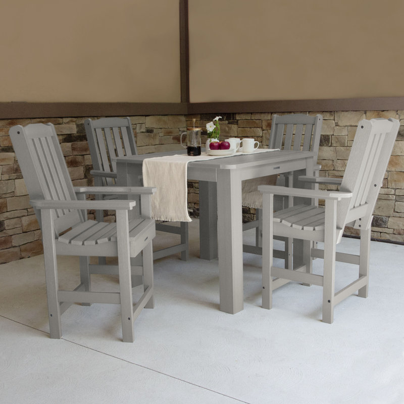 Arbnora 4-Person 42" Square, Counter-Height Outdoor Dining Set, 42 x 42 x 36, Harbor Gray