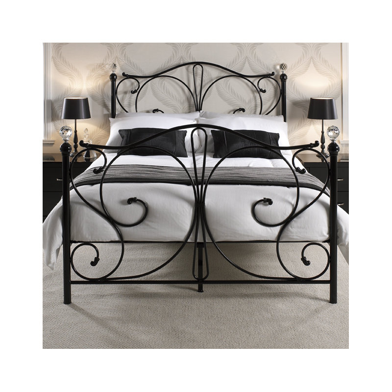 Larissa Metal Bed, Black, Double (4'6)