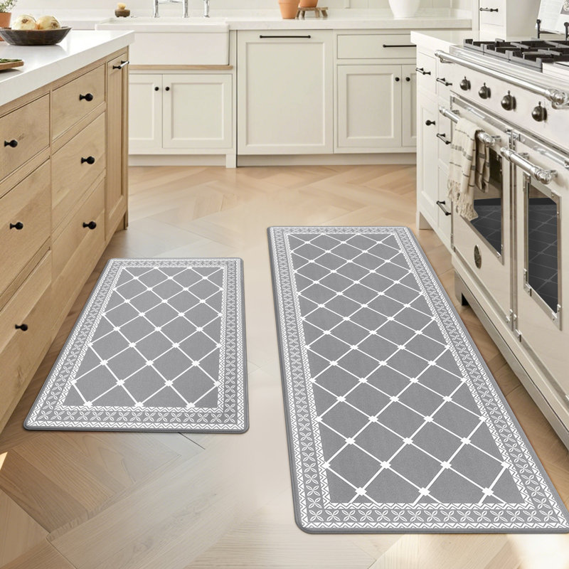 Tapis et tapis de cuisine Arleht, Gris clair, Tapis de couloir 20 po x 31,5 po + 20 po x 48 po