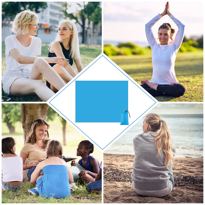  Tapis de camping parent-enfant pour l'extérieur, Bleu clair