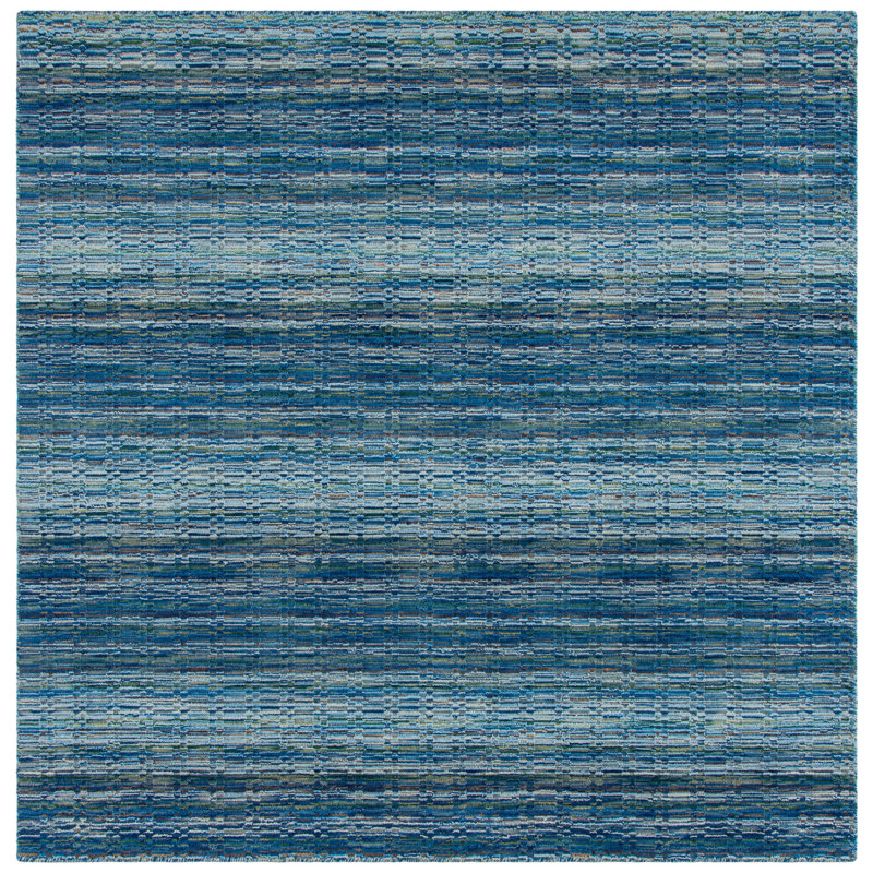 Hossain Hand Loomed Wool Abstract Rug, Square 6'