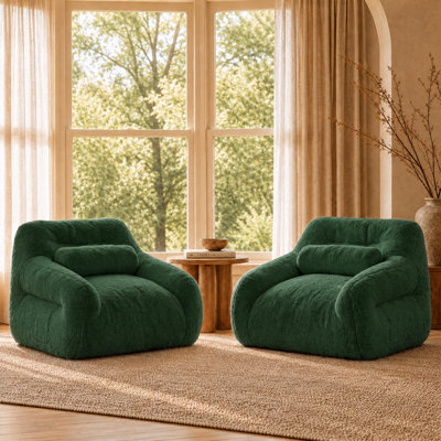 Grand pouf géant pour adultes avec coussin lombaire et poche, 101 cm (40 pouces) de mousse à mémoire de forme entièrement rembourrée, avec poignée, idéal pour la chambre, le salon ou la salle de jeux.