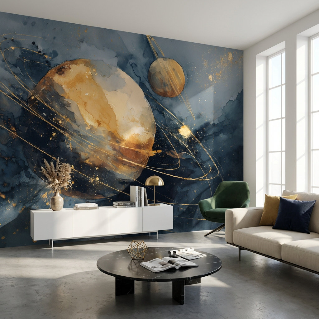 Lark Manor™ Cosmic Planets Wallpaper Abstract Celestial Wall Double ...