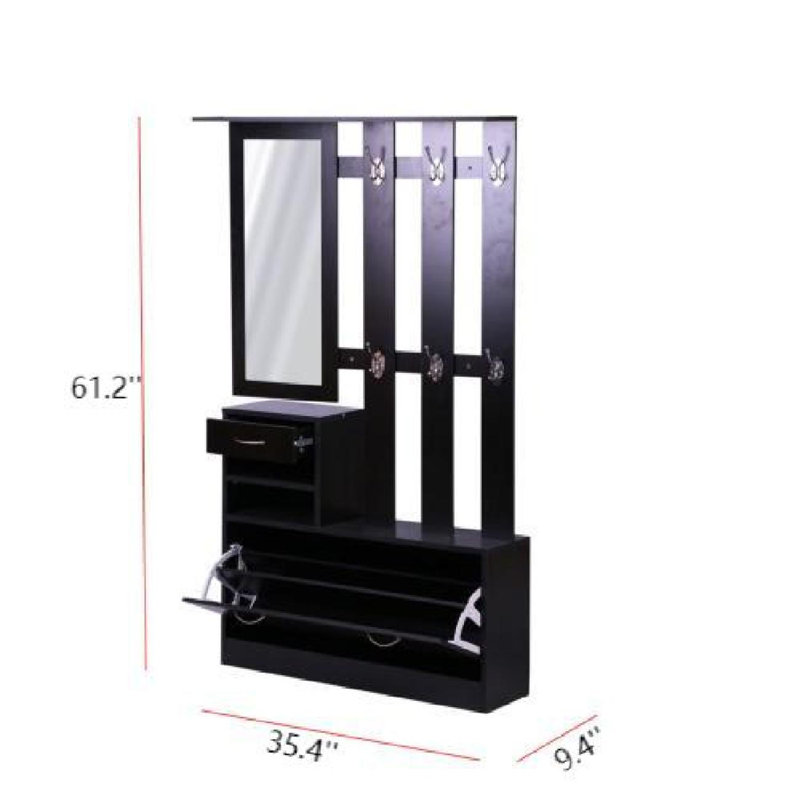 Three In One Combination Model Gate Cabinet With Shoe Cabinet+Hang Shelf+ Mirror