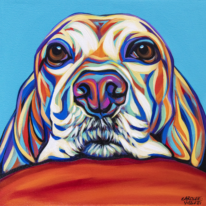 Kaleidoscope Dog II by Carolee Vitaletti - No Frame Painting on Canvas, 122cm H x 122cm W x 3.8cm D