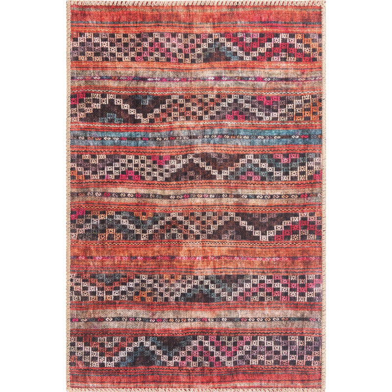 Tapis rouge à motif géométrique, Rectangle 2 pi x 3 pi