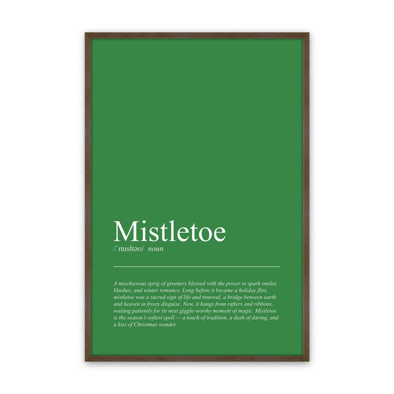 Under the Mistletoe, reproduction d'art, 16 po x 20 po, Noyer