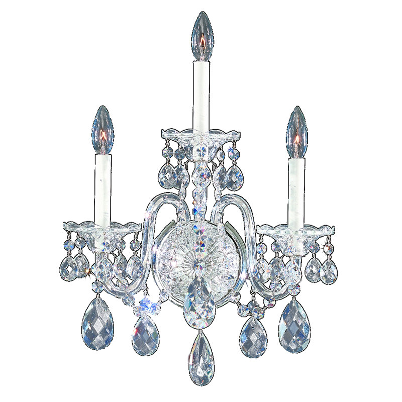 Sterling Candle Wall Light, Aurelia, Vintage Crystal Pink, 110 V