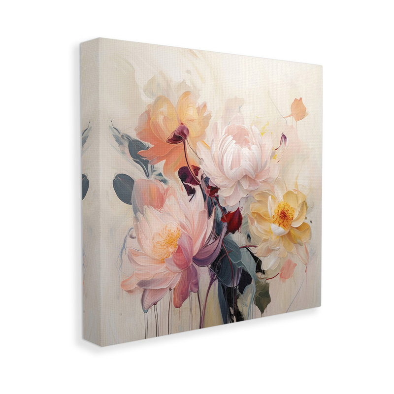 Élégante décoration murale sur toile Dahlias en fleurs par Irena Orlov, H 24 po x l 24 po