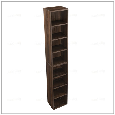 8-Tier Adjustable Media Tower Rack, CD DVD Storage Cabinet, Tall Narrow Bookcase For Home And Office Organization