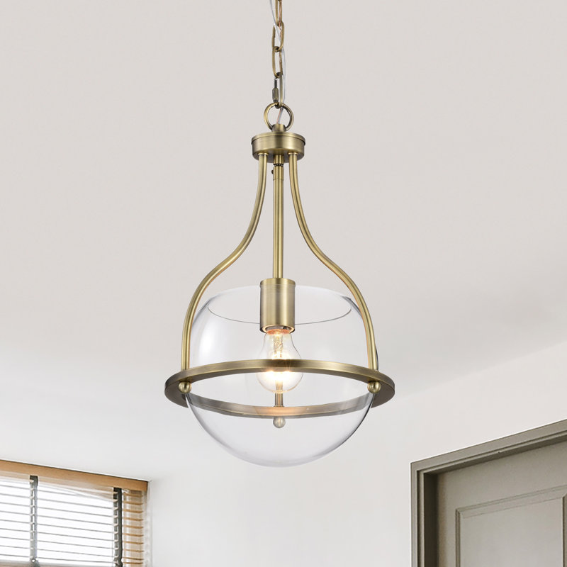 Luminaire suspendu bol 1 lumière Westway, Laiton rétro