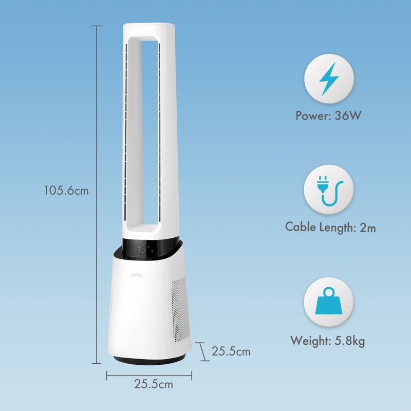 Vonhaus Bladeless Tower Fan With Wifi