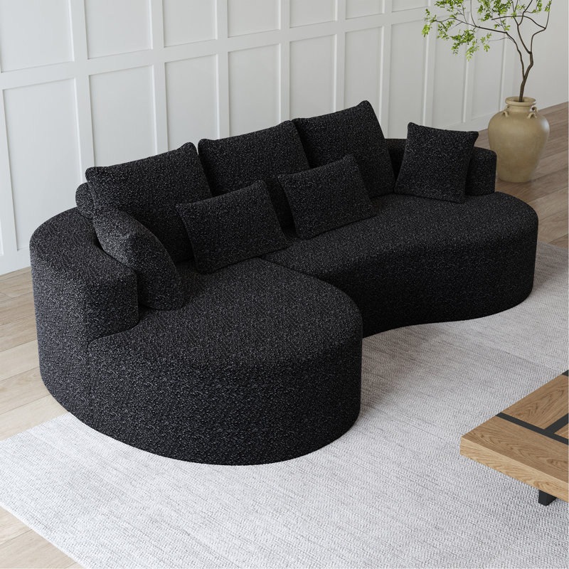 Canapé modulaire surdimensionné Modern, Chenille noir