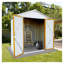 Remise de rangement extérieure 6 pi x 4 pi avec toit Apex - Remise de jardin en métal blanc et jaune pour l'organisation de la cour, solution de rangement extérieur résistante aux intempéries-123681253