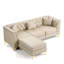 Canapé Chesterfield modulaire léger de luxe avec capitonnage à boutons fait à la main et garniture en métal