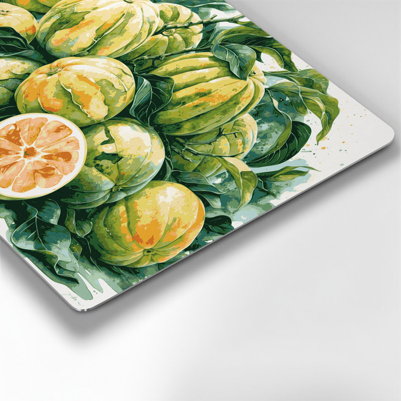 Art mural en métal beige Fruit pomelo, H 16 po x l 20 po