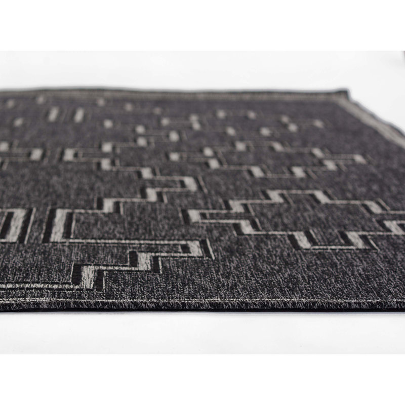 Tapis noir Marialba, Rectangulaire 8 pi x 10 pi