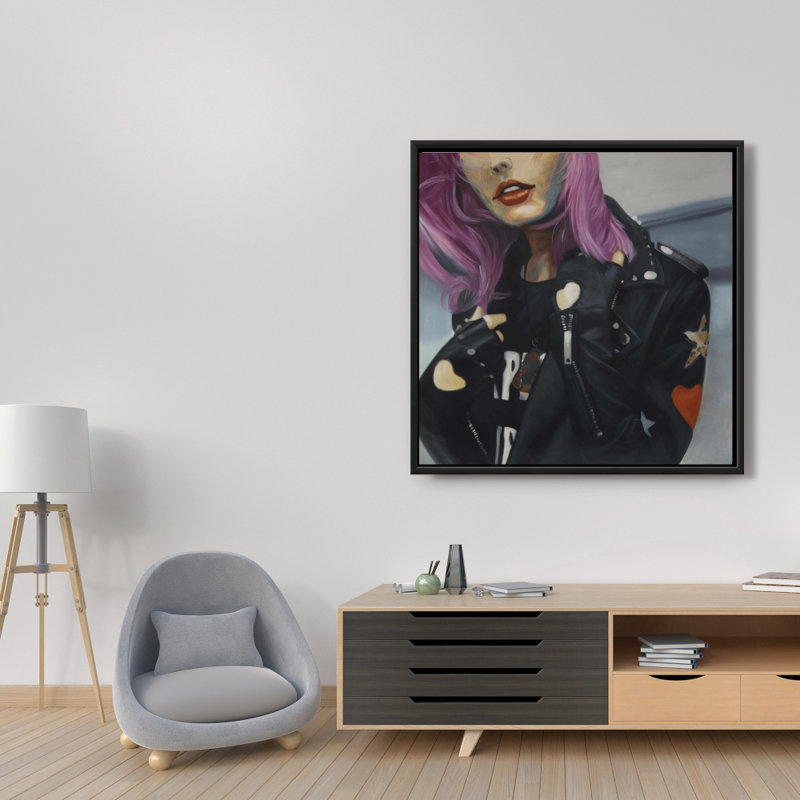 «Young Punk Woman» sur toile, 36"H x 36"W