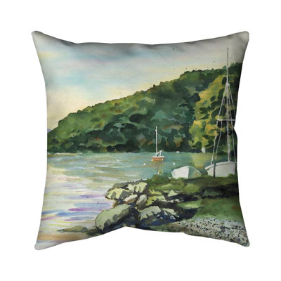 Sailboat day - 16"x16" Throw pillow cover - Poly twill - Print on demand