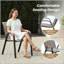 Chaise de salle à manger empilable Textilene d'extérieur avec structure en métal thermolaqué (ensemble de 2)