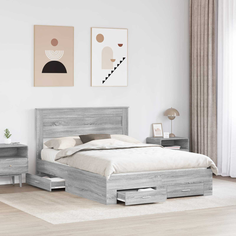 Bed, Grey Sonoma, Kingsize (5')