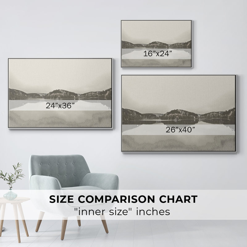 Paysage rétro - CCCLxxiv, H 27 po x l 41 po x P 2 po, Toile encadrée flottée blanche