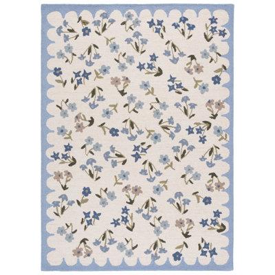 Martha Stewart Hand Tufted Wool, Cotton Floral Outdoor Rug