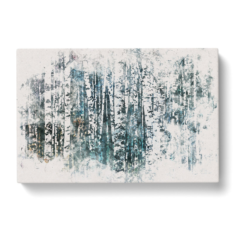 A Birch Tree Forest Watercolour - Wrapped Canvas, 40cm H x 60cm W x 3cm D