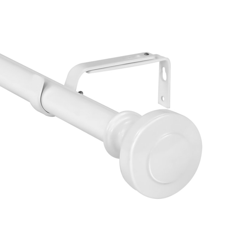 Tringle à rideaux simple Gottlieb, l 84 po à 120 po, Blanc lustré