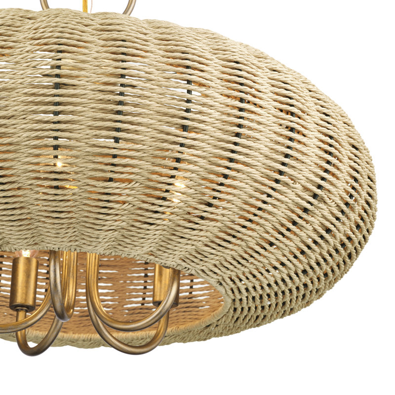 Lustre suspendu 5 lumières Aliane, Doré