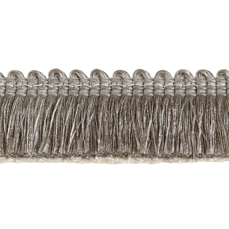 Ezra A Brush Fringe Fabric, Gravel