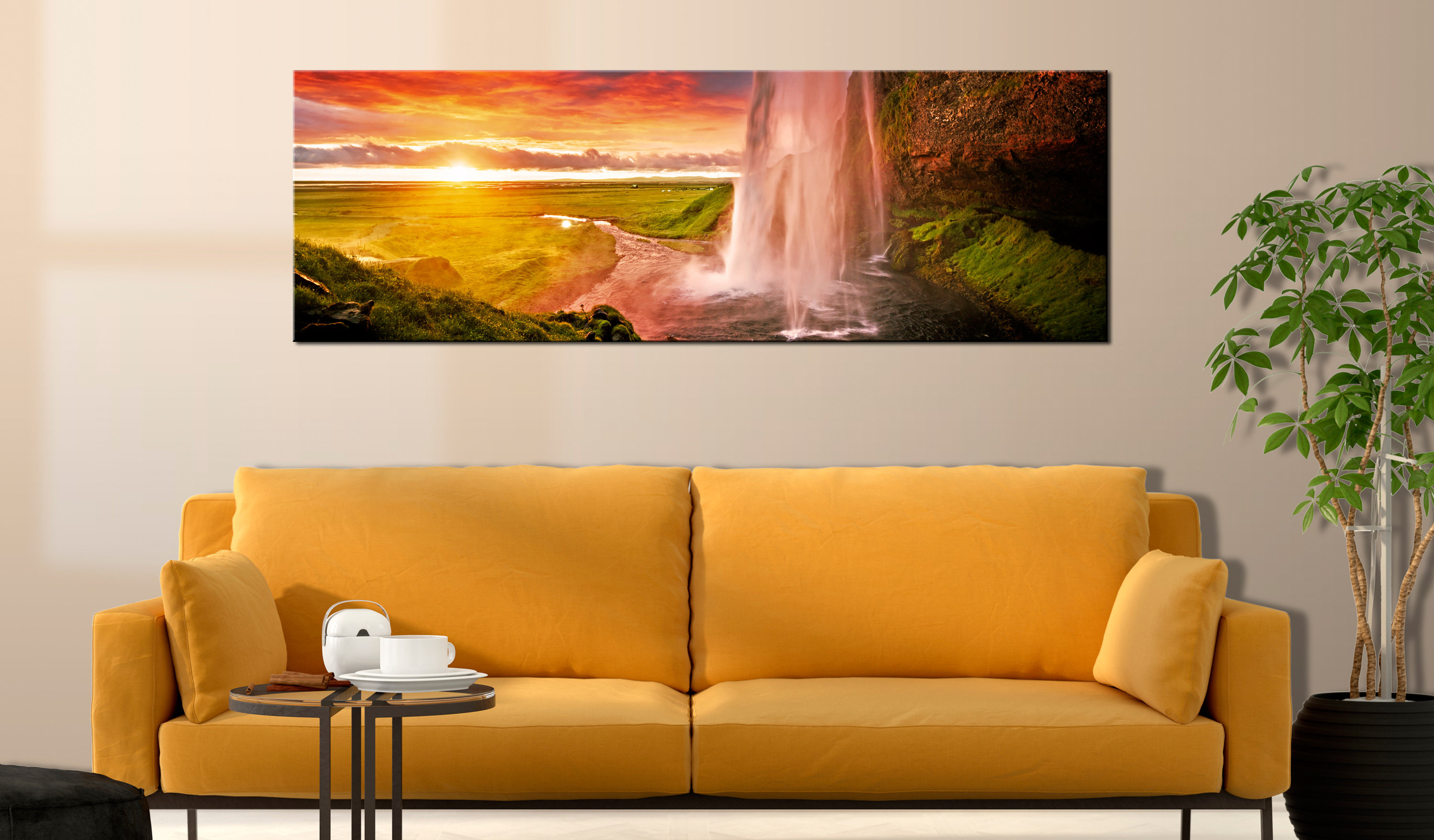 Artgeist Seljalandsfoss Waterfall Art Print on Canvas | Wayfair.co.uk