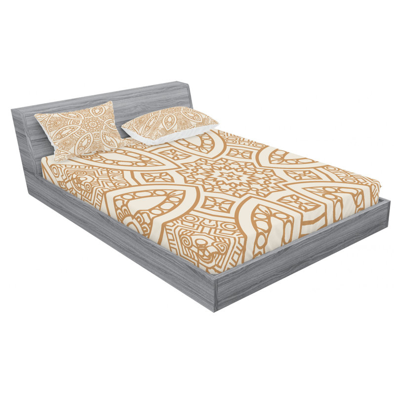 Microfiber Geometric Sheet Set, Full Sheet Set with Fitted Sheet