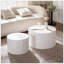 Handcrafted Nesting Coffee Table Set of 2, Durable Wooden Circle Tables for Modern Living Room and Bedroom Accent
