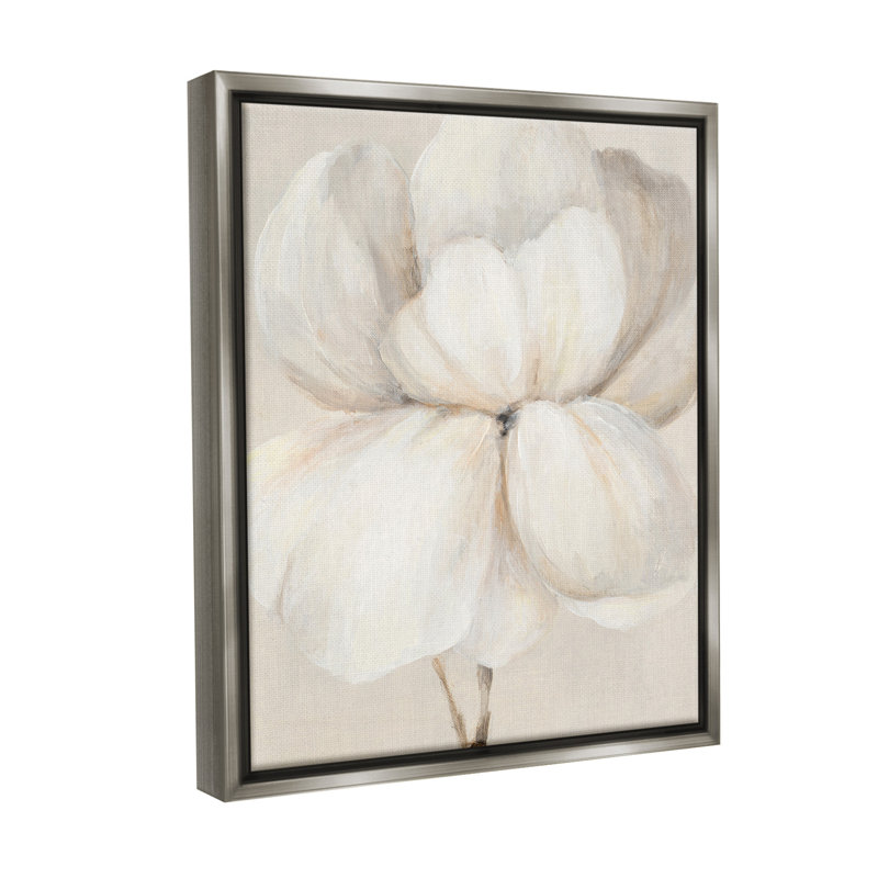 «White Flower Blossom Floater Frame» par Patricia Pinto sur, Cadre flottant gris lustré, H 31 po x l 25 po