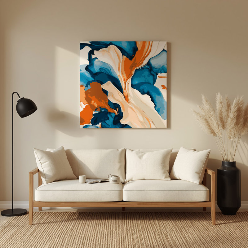Aquarelle abstraite, art mural gris 81, 8" H x 8" W
