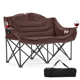 Double Camping Chair for Adults, 2 Person Loveseat Camping Chair for Outdoor Camp Lawn Picnic Sports