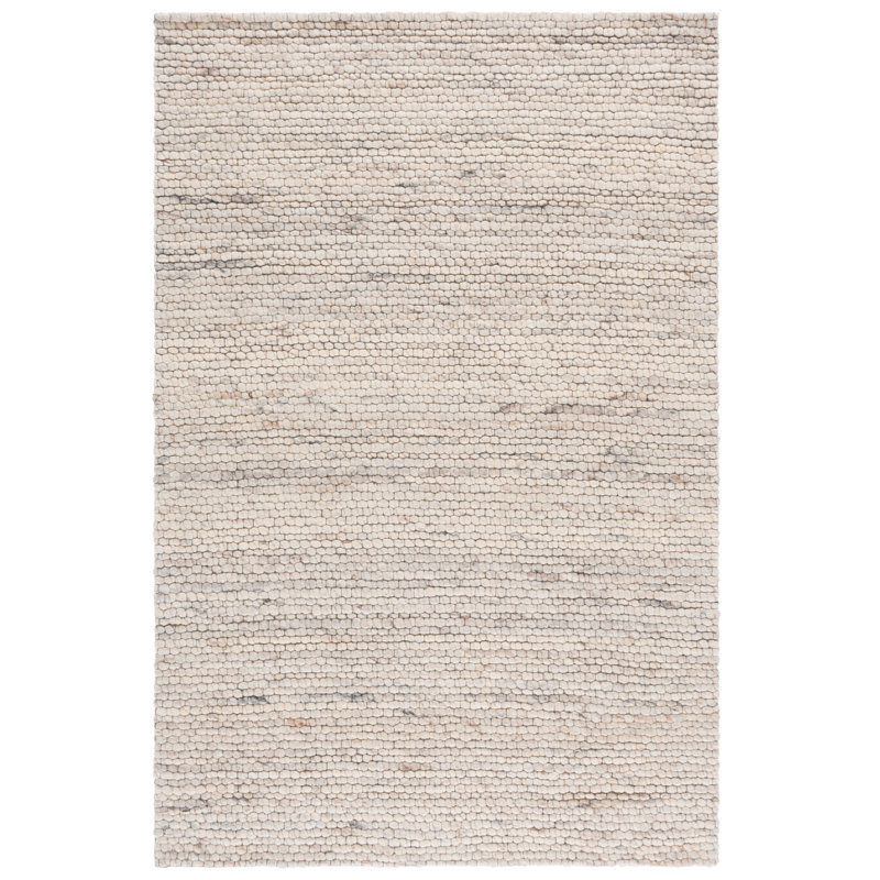Abram Hand Woven Wool; Cotton No Pattern Rug in Beige/Ivory, Rectangle 9' x 12'