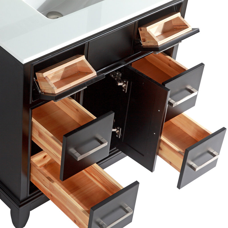 Ensemble de meuble-lavabo simple avec miroir 36 po Valor, Espresso
