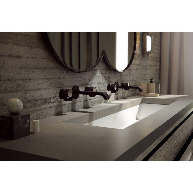 Eclissi™ Wall Mount Bathroom Faucet, Matte Black/Polished Chrome