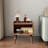 Jahkim Solid Beech Wood Nightstand, Bedside Table w/Open Storage Compartment, Fenced Top, Cable Hole