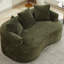 Petite courbée, chenille avec 3 coussins, siège profond pour appartement, mousse à mémoire de forme, sans assemblage, olive, animal de compagnie, poids de 300 lb, capacité d'assemblage requise