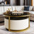 Orourke Round Nesting Coffee Table with Fluted Design and Drawers-1218767744