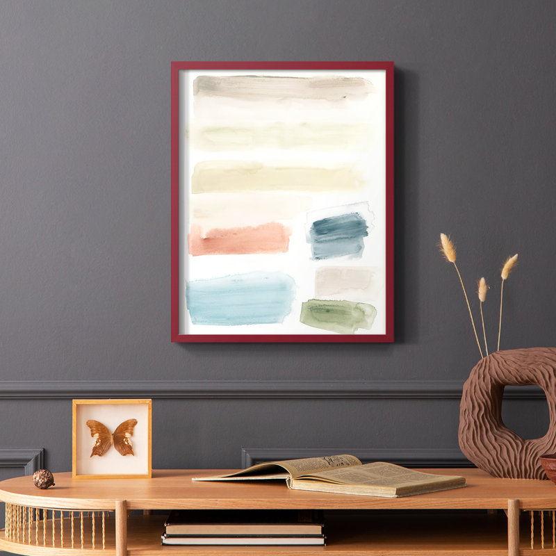 Watercolor Swatches II, reproduction encadrée - bois massif, Blanc, H 14 po x l 11 po