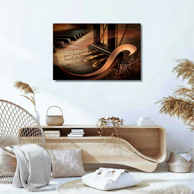 Ensemble de 1 toile murale musicale pour piano