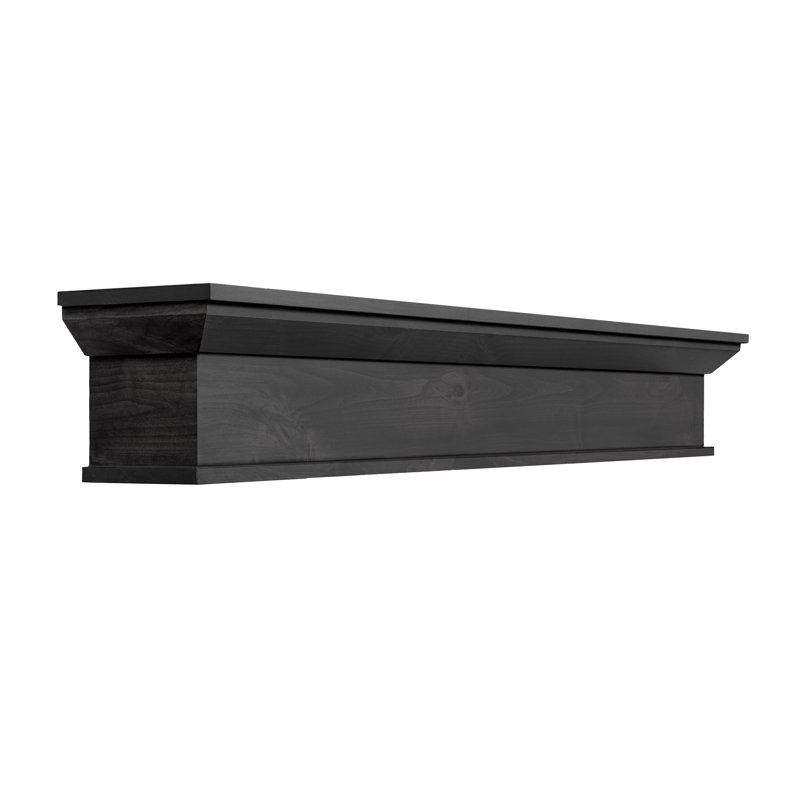Hiromichi Fireplace Mantel, 60", Satin Black