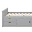 Full Size Platform Bed, Captain Bed Frame With 4 Storage Drawers And Bookcase And Shelves-846685953