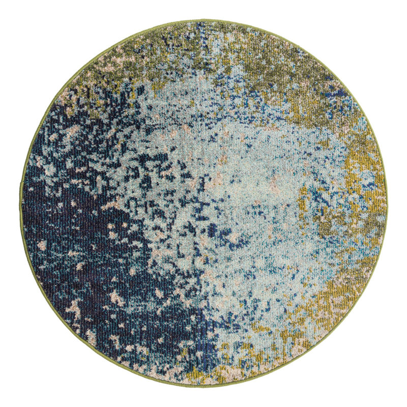 Rizer Washable Abstract Indoor Rug, Round 3'3"