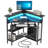 Fitnat Corner Desk with Power Outlet, LED Triangle Corner Desk with Storage for Small Space-192581532