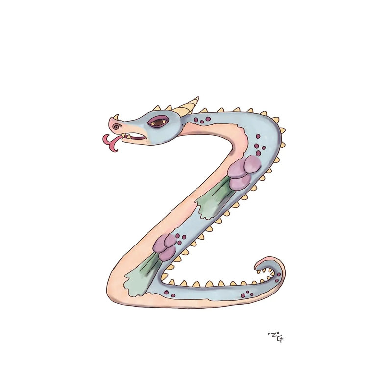 Monster Letter Z by Might Fly Art & Illustration - Wrapped Canvas Print, 20.32 cm H x 30.48 cm W